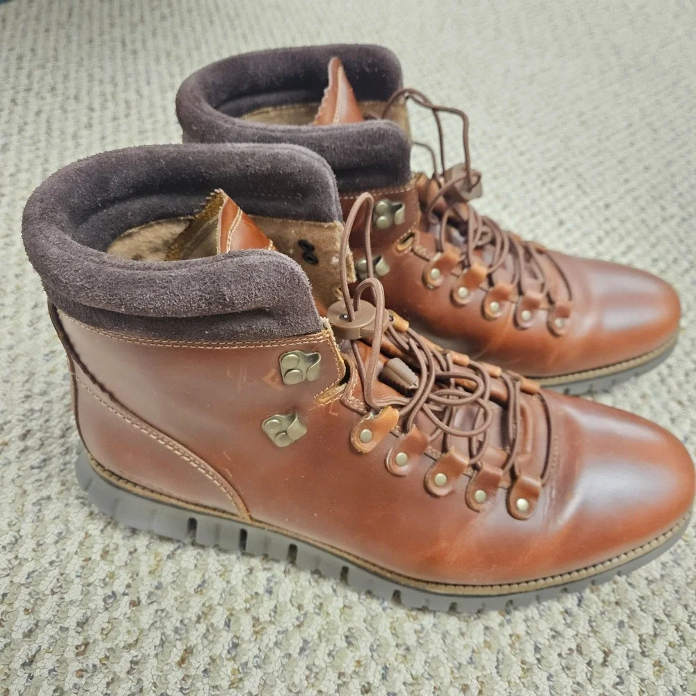 Cole Haan 11.5W Zerogrand Hiker Boot British Tan Leather Waterproof C33471 Men's